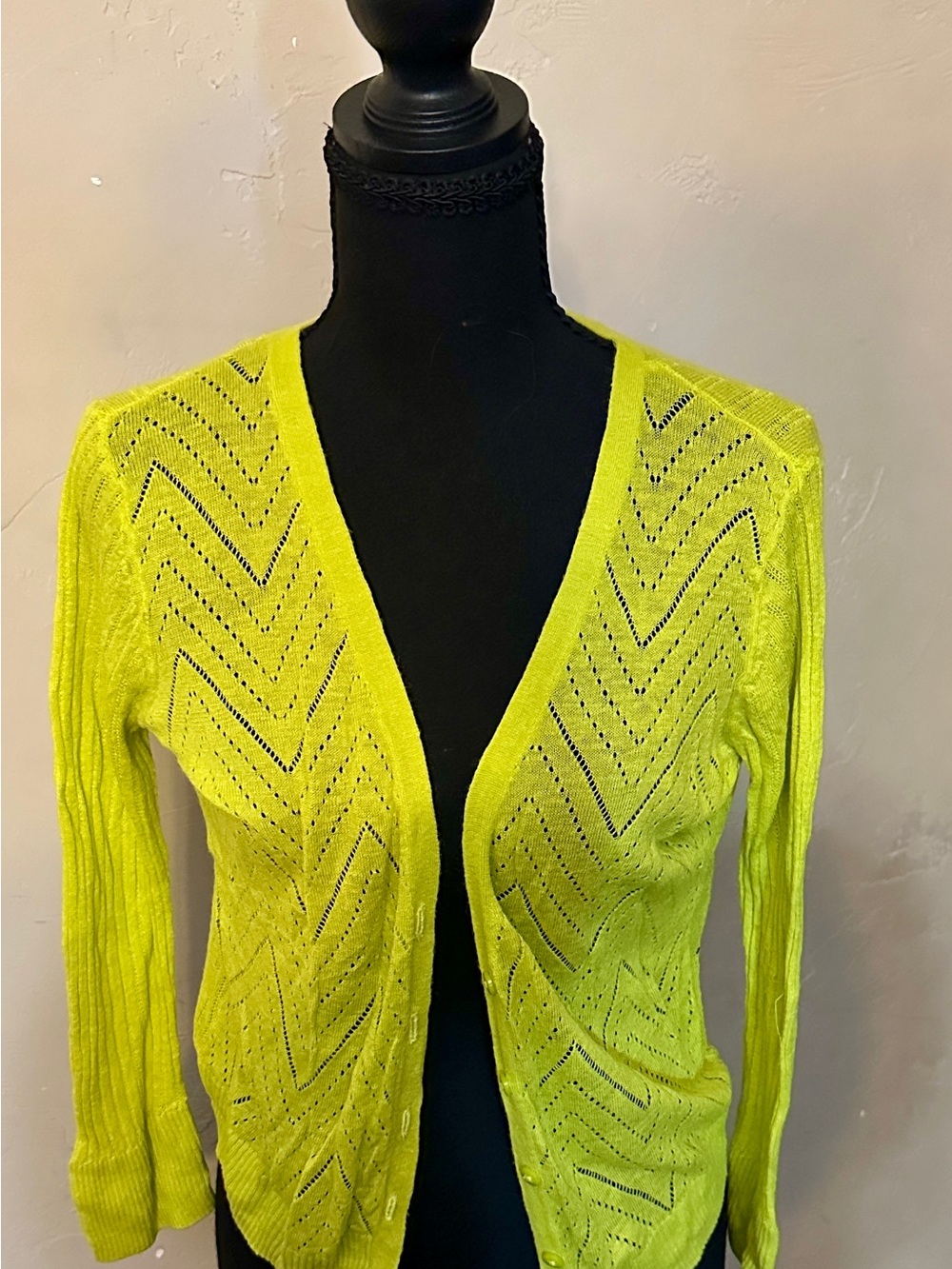 Lime- Bright Yellow Delicate Knit Cardigan